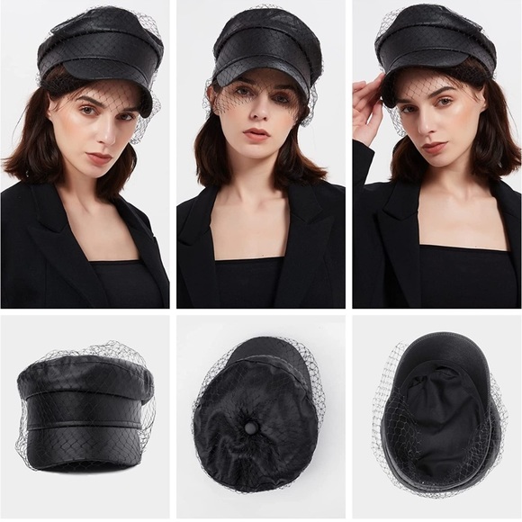 Jones NewYork Leather Cap - Picture 1 of 5
